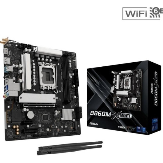 Asrock B860M-X WiFi Motherboard Micro ATX �� Intel 1851 Socket - (90-MXBRY0-A0UAYZ)