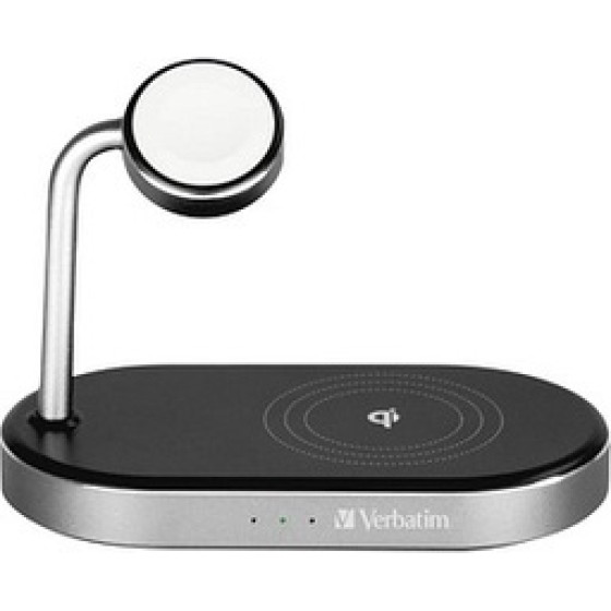Verbatim Aluminium 3-in-1 Qi MFi Wireless + Apple Watch + QC 3.0 Charger - (49556)
