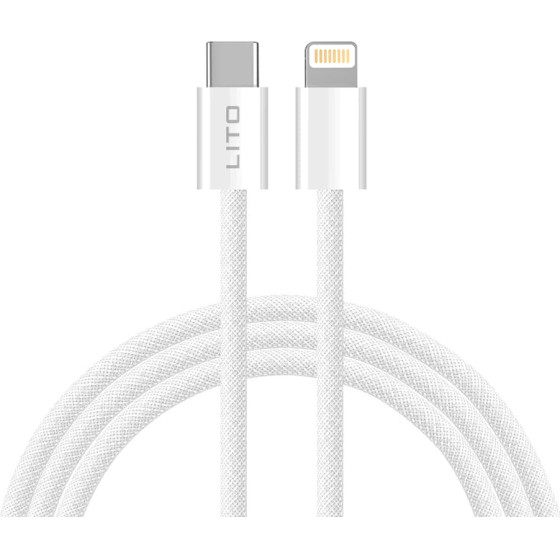 Lito - Data Cable (LD04) - Type-C To Lightning Fast Charging PD60W, 2m - White