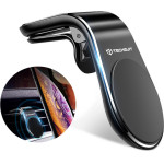 Techsuit - Car Holder Airgrip (S7) - Waterfall-Shaped, Magnetic Secure Grip For Air Vent, Clamp Grip - Black / Silver
