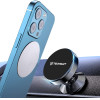 Techsuit - Car Holder Tinygrip (S10) - Universal Magnetic Mobile Mount, With Metal Plate, Strong Magnet - Black