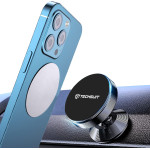 Techsuit - Car Holder Tinygrip (S10) - Universal Magnetic Mobile Mount, With Metal Plate, Strong Magnet - Black