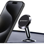 Techsuit - Car Holder Tinygrip (S11) - Universal Magnetic Mobile Mount, With Metal Plate, Strong Magnet, 3M Adhesive - Black