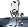 Techsuit - Premium Car Holder Titanmagx (S14) - For Dashboard/Desk, Magsafe Compatible, 360� Rotation, 3M Adhesive - Gray