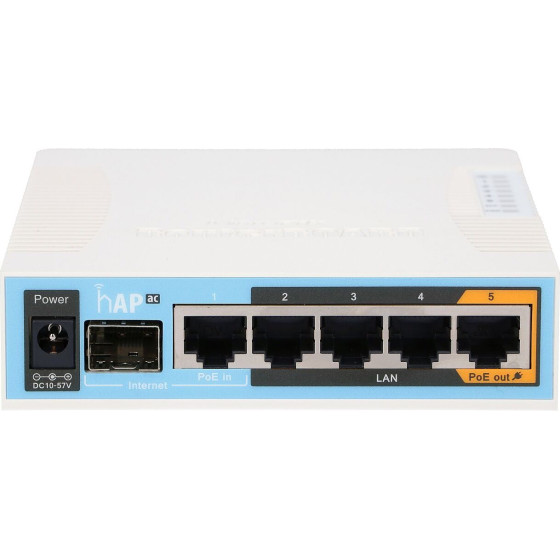 Mikrotik Hap Ac | Wifi Router | Dual Band, 5x RJ45 1000Mb/s, 1x SFP, 1x Poe - (RB962UIGS-5HACT2HNT)