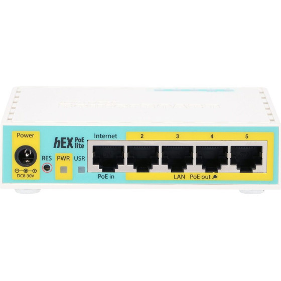 Mikrotik Hex Poe Lite | Router | 5x RJ45 100Mb/s, 1x Usb - (RB750UPR2)