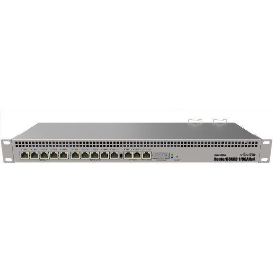 Mikrotik RB1100AHx4 Dude Edition | Router | 13x RJ45 1000Mb/s, 1x microSD, 2x SATA, 2x M.2, 60GB Drive Included - (RB1100DX4)