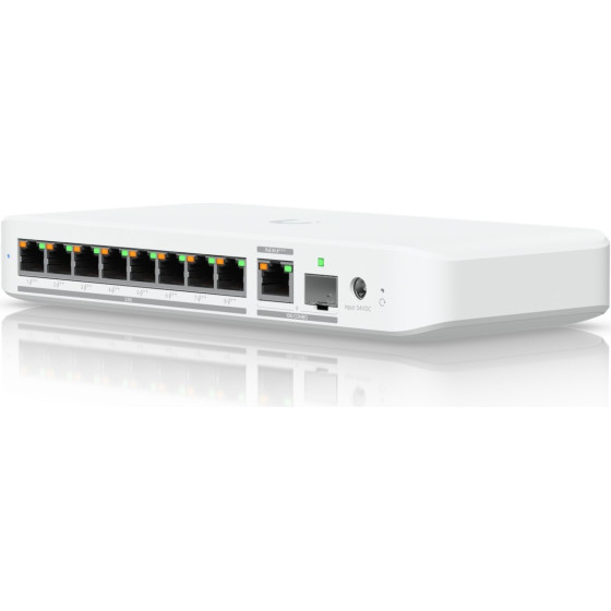 Ubiquiti | Switch | 8x 2.5GBe RJ45, 1x 10GBe SFP+, 196W - (USW-FLEX-2.5G-8-POE)