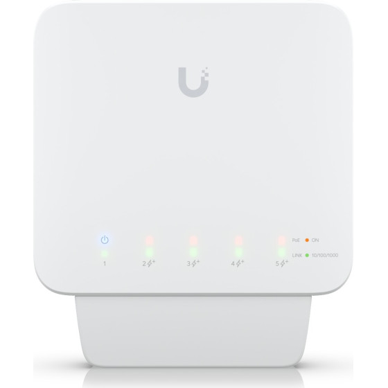 Ubiquiti | Switch | UniFi, 5x RJ45 1000Mb/s, 1x Poe In, 4x Poe Out, 46W, 3-Pack - (USW-FLEX-3)