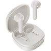QCY Air White Semi-Ear Tws Earbuds, Quad Mic Enc multi-Point connection, Leather Grain Case - (QCY-QT41 White)