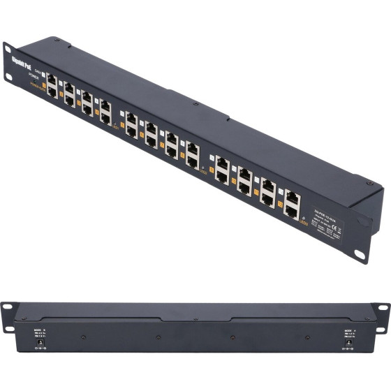EXTRALINK 12 Port | Gigabit Poe Injector | 12x 1000Mb/s RJ45, Rackmount - (EX.1988)