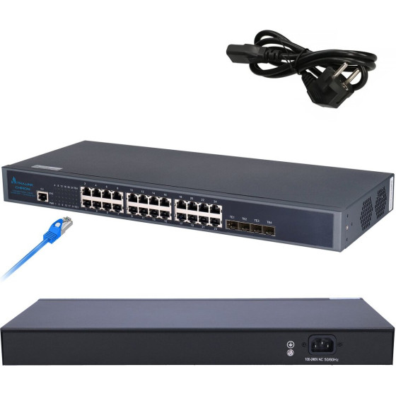 EXTRALINK Chiron | Switch | 24x RJ45 1000Mb/s, 4x SFP+, L3, Managed - (EX.19720)