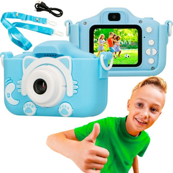 EXTRALINK Kids Camera H27 Dual Blue | Camera | 1080P 30fps, 2.0'' Screen - (EXTRALINK H27 Dual BLUE)