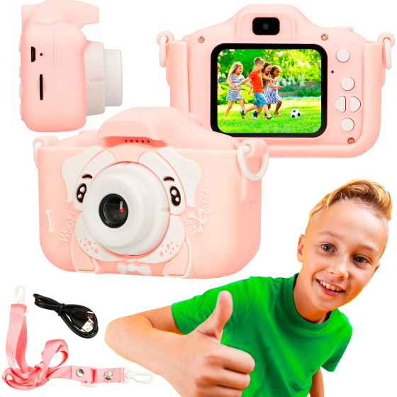 EXTRALINK Kids Camera H28 Dual Pink | Camera | 1080P 30fps, 2.0'' Screen - (EXTRALINK H28 Dual PINK)