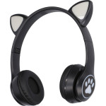 EXTRALINK Kids Cat-Ear Wireless Headphones Black | Wireless Headphones | Bluetooth 5.0, Rgb Lighting - (EX.39045)