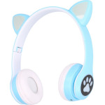 EXTRALINK Kids Cat-Ear Wireless Headphones Blue | Wireless Headphones | Bluetooth 5.0, Rgb Lighting - (EX.39052)