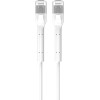 EXTRALINK Lan Patchcord CAT.6A U/Ftp 1M 1GBit Bendable Booted Foiled Twisted Pair Bare Copper White - (EX.38978)