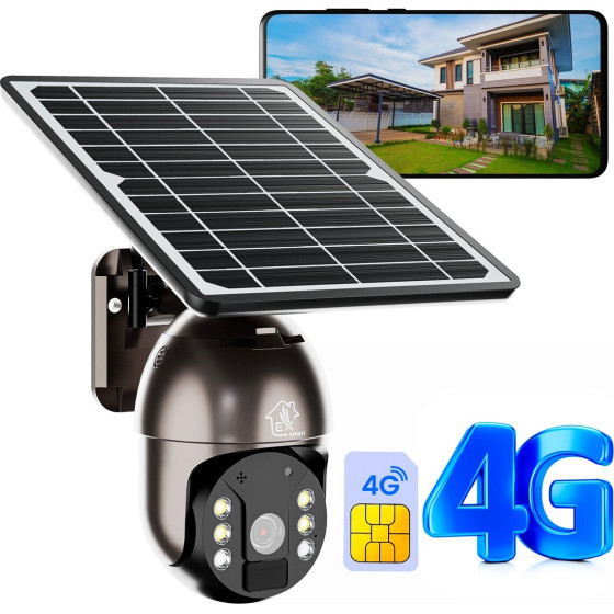 EXTRALINK Mystic 4G Ptz | 3G/4G/Lte Camera | With Solar Panel 8W, 1080p, IP66, 4x 18650 Battery - (EX.30011)