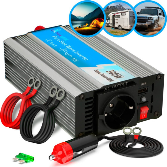EXTRALINK OPIP-300W | Voltage Converter | 12V, 300W Pure Sine - (EX.18068)