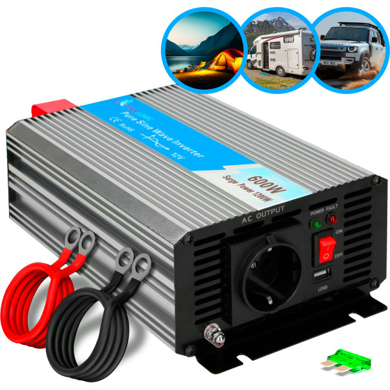 EXTRALINK OPIP-600W | Voltage Converter | 12V, 600W Pure Sine - (EX.18082)