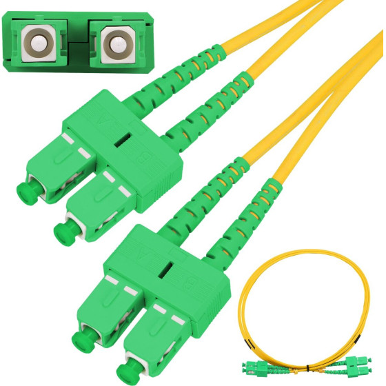 EXTRALINK SC/APC-SC/Apc | Patchcord | Single Mode, Duplex, G657A, 3mm, 1m - (EX.1476)