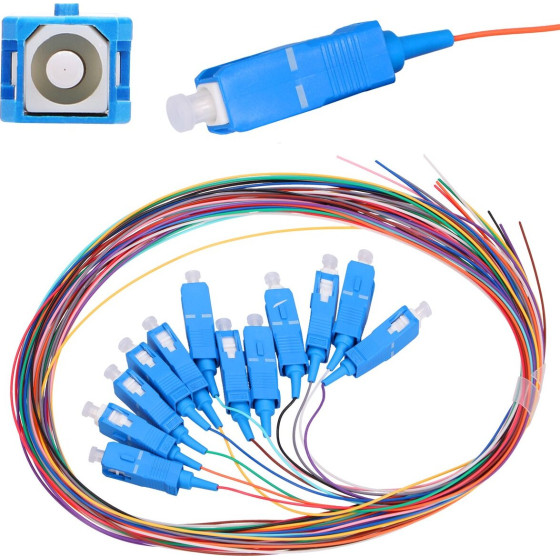 EXTRALINK SC/Upc | Pigtail Set | Single mode, 900um, G.652D, 1,5m, 12 pcs, 12 Colours - (EX.10123)
