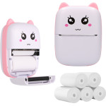 EXTRALINK Set | EPP-001 Pink Thermal Printer + Plain Thermal Paper 5 Rolls | - (EX.33782)