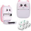 EXTRALINK Set | EPP-001 Pink Thermal Printer + Self-Adhesive Thermal Paper 5 Rolls | - (EX.33799)