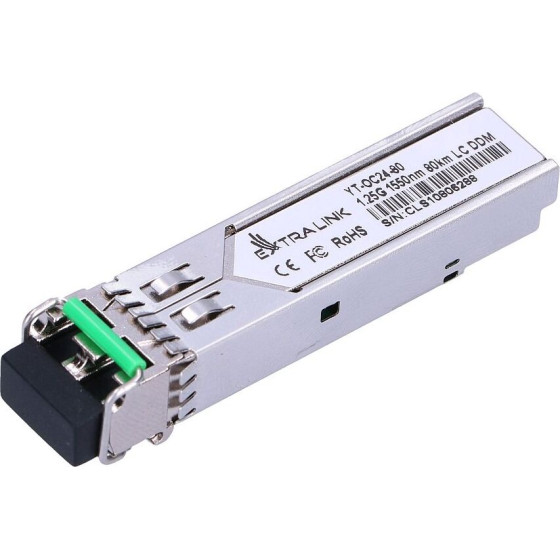 EXTRALINK Sfp 1.25G | Sfp Module | 1,25Gbps, LC/UPC, 1550nm, 80km, Single mode, Dom - (EX.8024)
