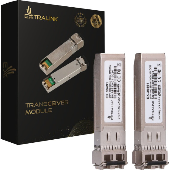 EXTRALINK SFP+ 10G 2-Pack | SFP+ Module | 10Gbps, 850nm, 300m, Multi Mode - (EX.30491)