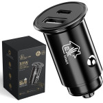 EXTRALINK Smart Life Car Charger | 38W, 1x USB-C, 1x USB-A | Black - (CARCHARESL01)