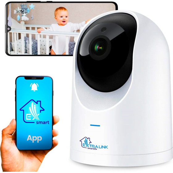 EXTRALINK Smart Life Homeeye | Ip Camera | PTZ, Wi-Fi, 2.5K, 4MP, Nanny - (EX.32992)