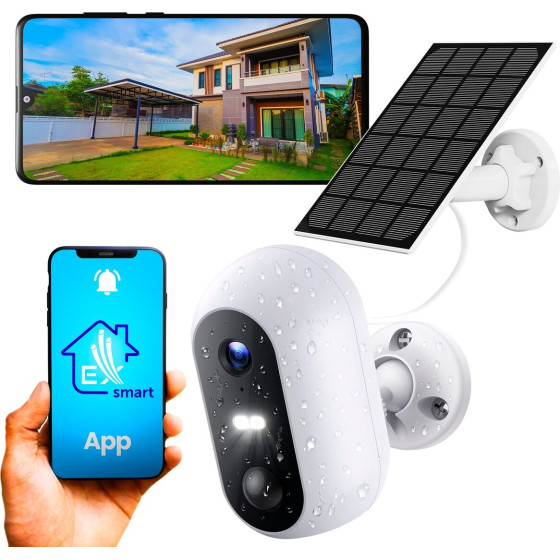 EXTRALINK Smart Life Solareye | Outdoor Camera With Solar Panel | wireless, Full Hd 1080p, Wi-Fi, 5200mAh battery, IP54 - (EX.32985)