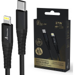 EXTRALINK Smart Life Usb Type-C To Lightning Cable Braided Black | USB-C To Lightning Cable | 27W, 200cm - (CABESL03)