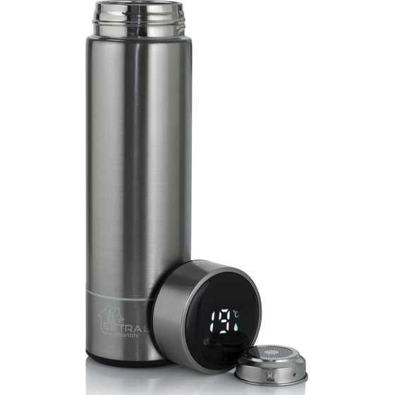 EXTRALINK Smart Travel Mug Silver | Thermal Mug | With Led Display - (MUG-SMART500 SILVER)