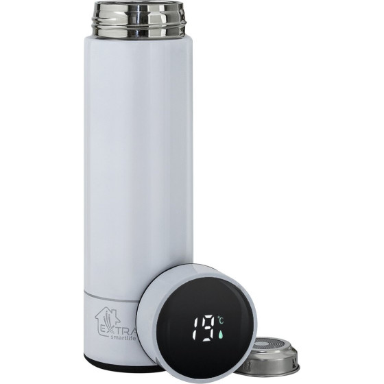 EXTRALINK Smart Travel Mug White | Thermal Mug | With Temperature Display - (MUG-SMART500 WHITE)