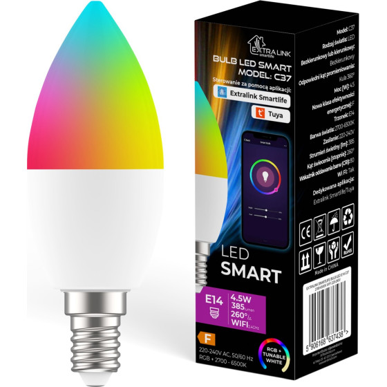 EXTRALINK Smartlife ?AR?Wka 2700-6500K Wifi 220-240V - (Led E14 C37)