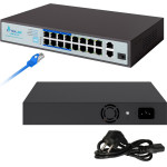 EXTRALINK Virtus V3 | Poe Switch | 16x 100Mb/s PoE/PoE+, 2x Gigabit RJ45 + 1x SFP, 150W - (EX.16101)