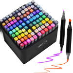 EXTRALINK | Alcohol Marker Set | 100 colors, Dual Tips - (Markery 100SZT)