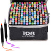 EXTRALINK | Alcohol Marker Set | 168 colors, Dual Tips - (Markery 168SZT)