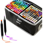 EXTRALINK | Alcohol Marker Set | 204 colors, Dual Tips - (Markery 204SZT)