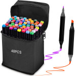 EXTRALINK | Alcohol Marker Set | 48 colors, Dual Tips - (Markery 48SZT)