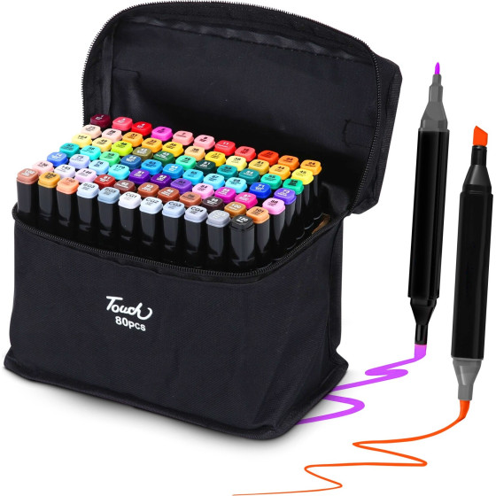 EXTRALINK | Alcohol Marker Set | 80 colors, Dual Tips - (Markery 80SZT)