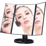 EXTRALINK | Makeup Mirror | With magnification, black, extendable, illuminated, With Stand - (EX.23803)