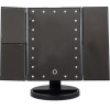 EXTRALINK | Makeup Mirror | With magnification, black, extendable, illuminated, With Stand - (EX.23803)