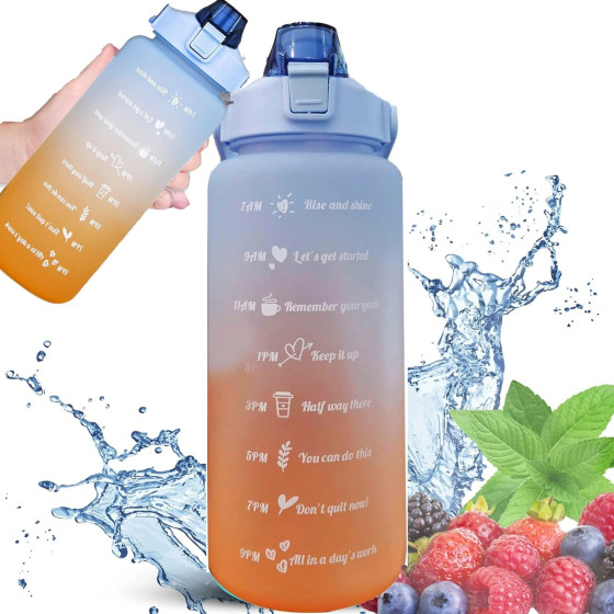 EXTRALINK | Motivational Bottle | Water Bottle, 2000ml, Blue-Orange, BUT-993 - (EX.36462)