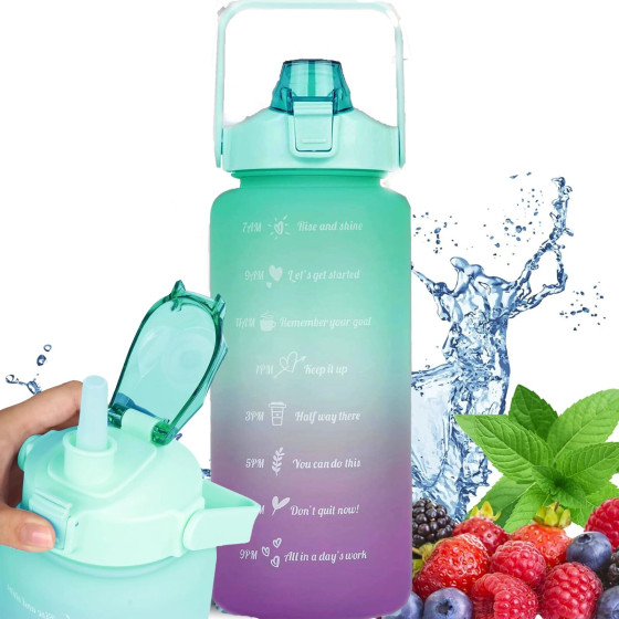 EXTRALINK | Motivational Bottle | Water bottle, 2000ml, green-purple, BUT-190 - (EX.36486)