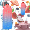 EXTRALINK | Motivational Bottle | Water Bottle, 2000ml, Red-Blue, BUT-994 - (EX.36455)