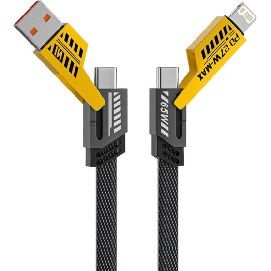 Powertech ������� USB-C/Usb �� USB-C/Lightning 65W, 480Mbps, 1m, ����� - (PTR-0164)