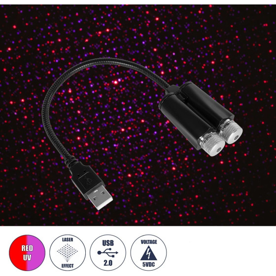 GloboStar ������������ ��������� ������� ������������ ��� Party Disco Laser Dc 5V �� ������� ����������� Usb ������� IP20 �3.5 x �3.5 x �21.5cm - (81845-DUAL)